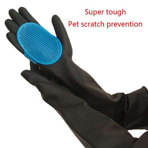 LLINthy Handschuhe Für Hundepflege Haustiermassage Handschuh Eins Größe Fit Alle Arbeiten Für Hunde Pferde Katzen Baden Injektionen Schneiden Von Nägeln Haustier Bade Handschuhe Hunde Katzen