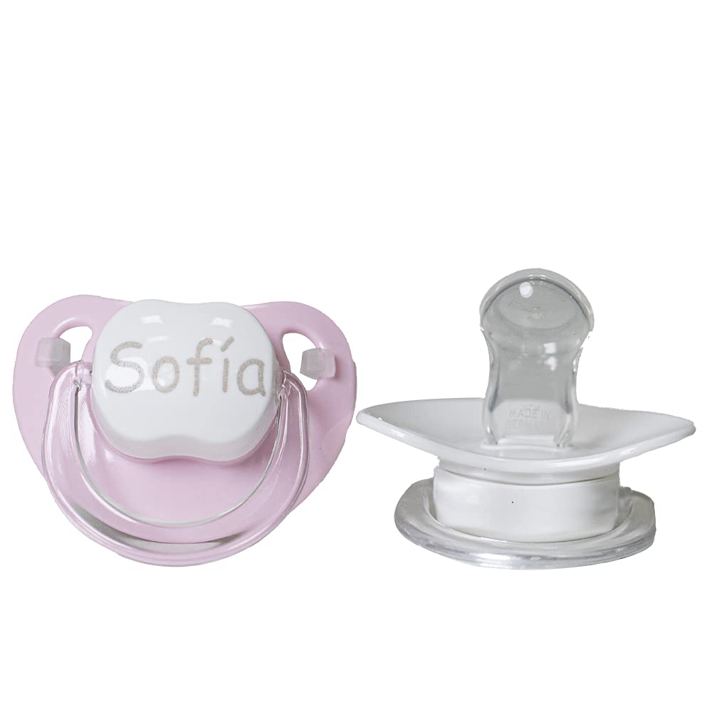 Regalos Originales para Bebés Recién Nacidos | Babero bordado con interior plastificado (Babero + 2 Muselinas | Rosa) | BebeDeParis