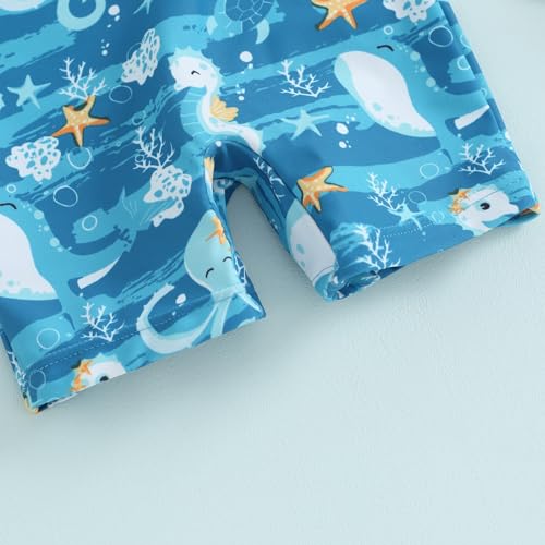 Xiaodriceee Toddler Baby Boy Swimsuit One-Piece Zipper Starfish Tree Print Bodysuit Sunsuit Swimwear Bathing Suit