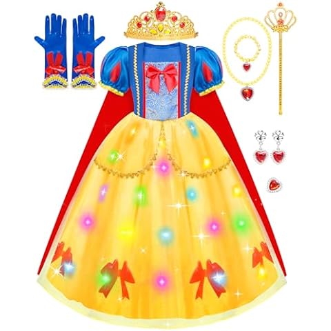 Meland Princess Dress - Light Up Princess Dress Up Clothes for Girls 3-8 Princess Costumes for Girls Toddlers Birthday Gift Cover