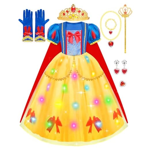 Meland Princess Dress - Light Up Princess Dress Up Clothes for Girls 3-8 Princess Costumes for Girls Toddlers Birthday Gift