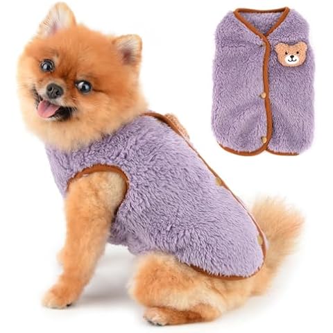 PAIDEFUL Small Dog Plush Fleece Vest Cover