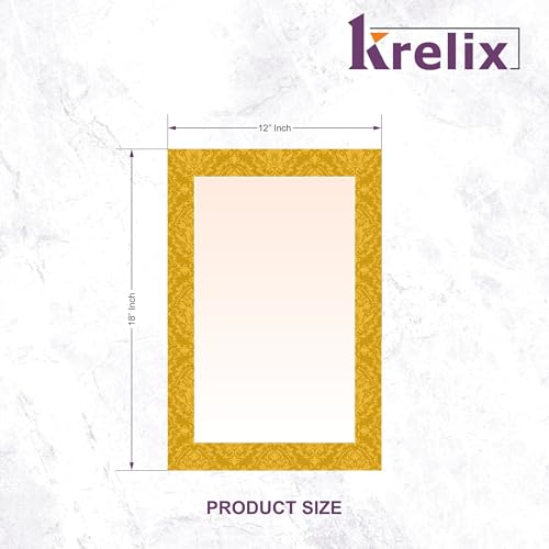 Image of KERLIX Rectangle Decorative Art Unique Fancy Digital Frameless CNC polishing Wall Mirror /Makeup Mirror /Bathroom Mirrors Size (12x18 inch). (2, 12 x 18)