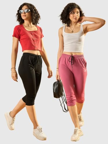 Image of Modeve Women Solid Cotton Blend Capri for summer|| Summer Wear