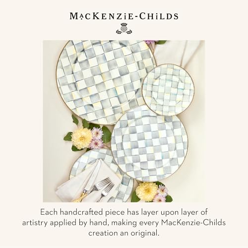 Image of MACKENZIE-CHILDS Enamel Charger Plate, Gray-and-White Sterling Check