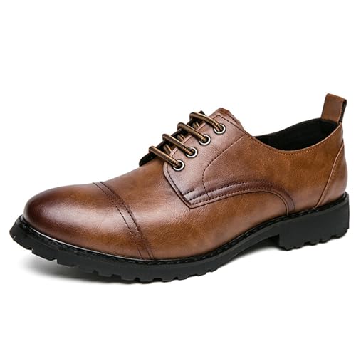 Mens Classic Dress Oxford Shoes, Pointed Toe Lace-up Fashion Pointed Toe Comfort Non Slip Dress Shoes Business Office Wedding