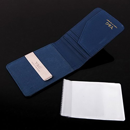 Y&G Ycc1006 Gift Certificate Gift Blue Black Best Leather Wallet Money Clip 15 Card Holder Father Days Fashion Gifts #TOP3