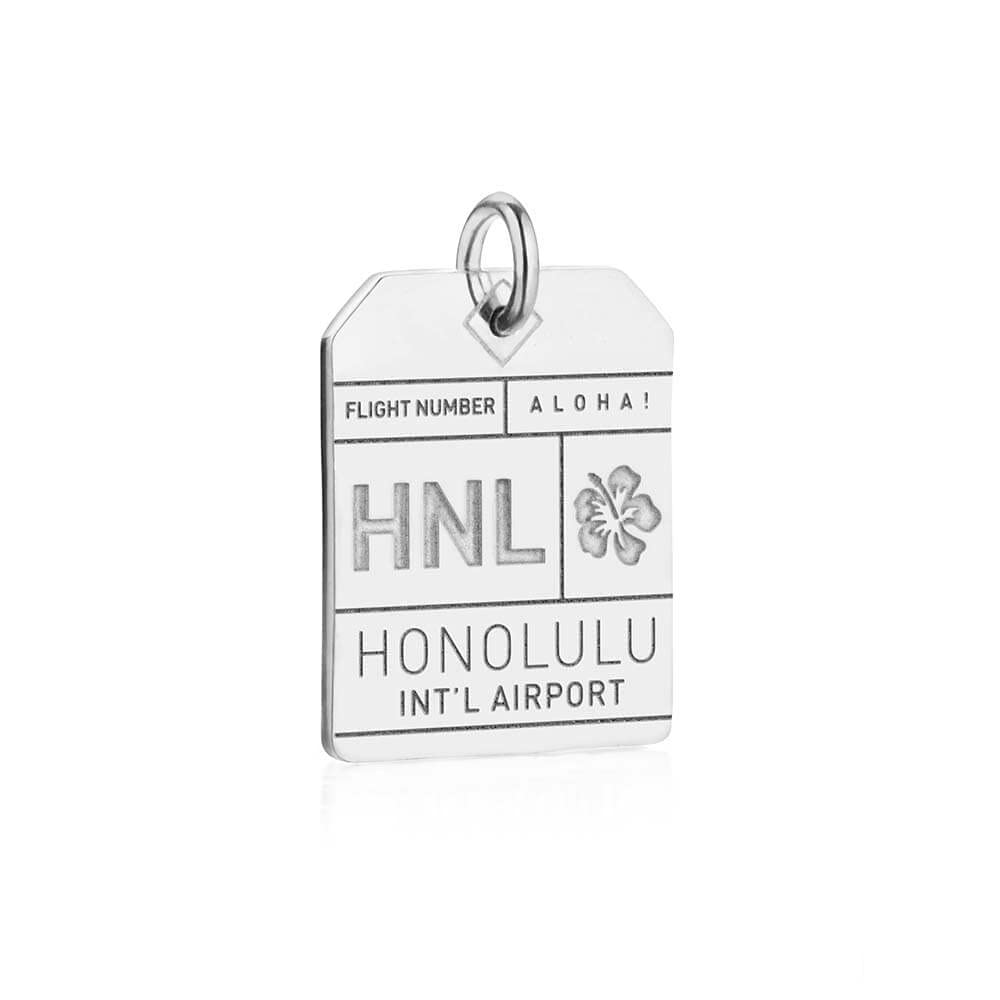 Jet Set Candy Sterling Silver Honolulu HNL Luggage Tag Travel Charm