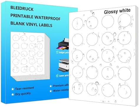 Amazon.com: 3 inch Printable Glossy White Circle Labels 120 Pcs Round Label Waterproof Vinyl ...
