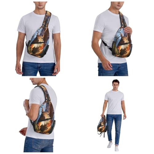 Mochila Sling estilo Crossbody diseño Ardilla negra miniatura 6