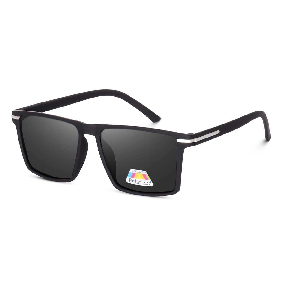 Rectangular Sunglasses Men Polarized Sun Glasses For Mens Womens Classic Matte Black Frame Uv Protection, Medium-image-48