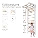 WEDANTA Wooden Swedish Ladder Wall Set – Kids Stall Bars for Exercise – Kids Swedish Gymnastic Wall Gym – Wood Stall Bar Gymnastics Playground – Best Gym for All Family - Kinder-2