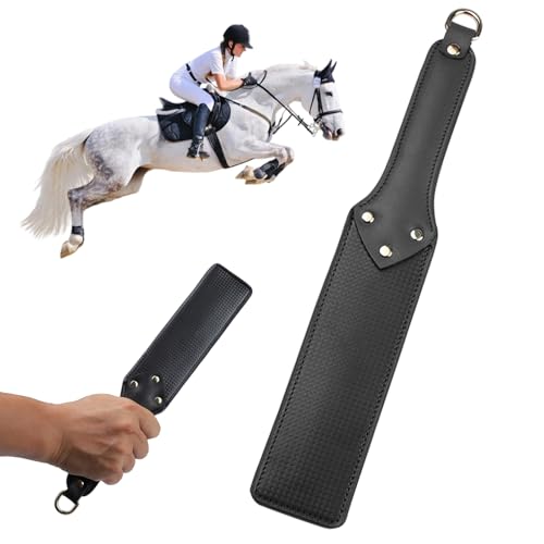 IOHJSA Cravache Noire pour Cheval, Cravache en Cuir, Cravaches d'équitation, pour Spectacle équestre, Dressage de Chevaux, Noir
