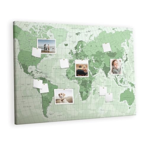 Planche murale bureau en liège carte du monde pour organiser vos notes et photos