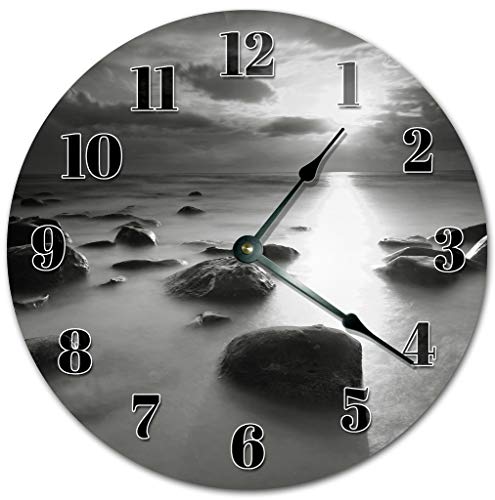 Reloj de pared redondo 10.5 pulg decorativo gris miniatura 1