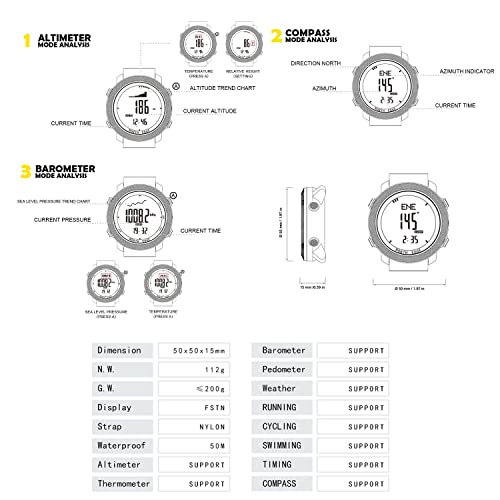 North Edge B09MPJPCDJ_CA NARF Apache Tactical Sports Watches For Men , Outdoor Survival Military Compass Rock Solid Digital Watches thumb #5