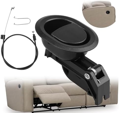 Recliner Replacement Parts Universal Oval Black Plastic Recliner Release Pull Handle and Cable,Exposed Cable Length 4.75", Total Length is Medium at 31" Compatible with Ashley and Major Brands