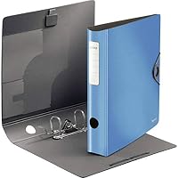 LEITZ Qualitäts-Ordner 180° Active Solid, A4, Schmal, Abgerundeter Rücken, 6,5 cm breit, Gummibandverschluss, Leichtes Polyfoam, Plastik-Ordner, Hellblau, 10481030 – Ansicht 2