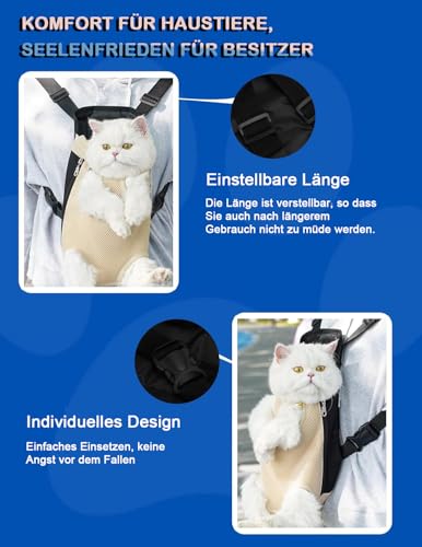 Katzen Hunde Rucksack, Haustier Rucksack Verstellbar Katzentransporttasche, Atmungsaktiv Und Faltbar FüR Klein Hunde Katzen Welpen