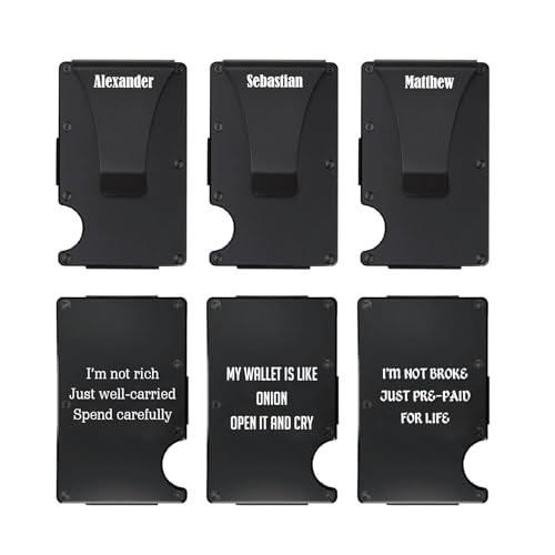 CARAKNOTS Groomsmen Gifts Groom Gifts from Bride Wedding Bachelor Groomsman Proposal Engraved Slim Wallet for Men