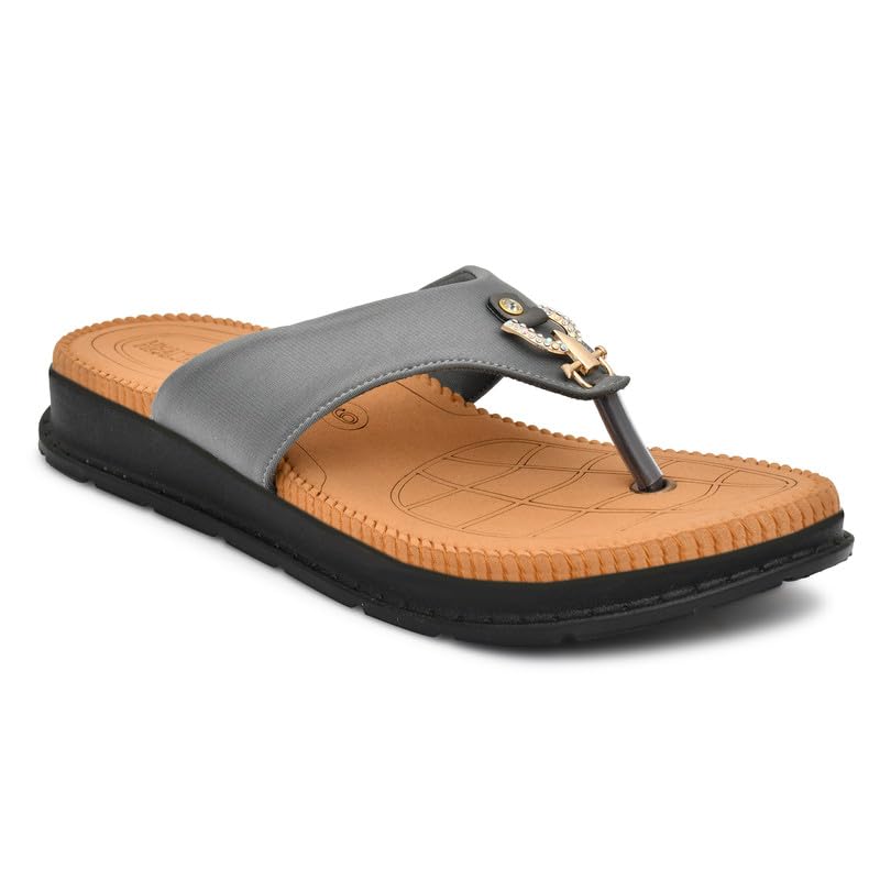 Image of HEALTH FIT Diabetic & Orthopedic with Super Extra Soft Ortho Care Anti-Skid Doubleu Flip-Flops for women Slippers /Doctor Chappal & Footwear HF329