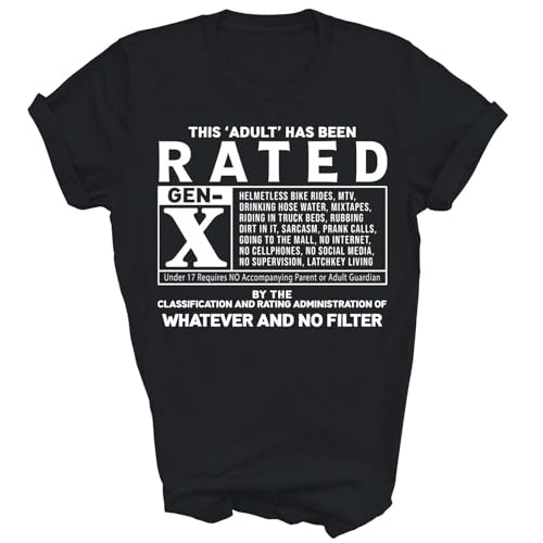 AbER34e Funny Rated Gen X Generation Xer 80s Humor Unisex Shirt Gift