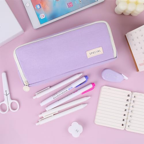 Image of iSuperb Large Pencil Case 3 Compartments Pencil Pouch Big Capacity Pencil Bag for Kids Teen Girls Boys Student School Supplies Oxford Organizer Pen Bag Cosmetic Makeup Pouch