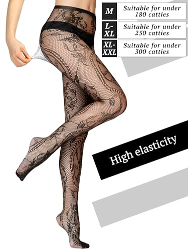 Ramede 10 Pairs Fishnet Thigh High Stockings for Women Goth Fish Nets Lace Mesh Tights High Waist Fishnet Leggings Pantyhose3