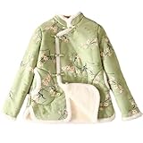 FSSNHQHCJ Chinese Style Thickened Cotton Jacket Women Cheongsam Standing Collar Embroidered National Style Winter Coat color1 XXL