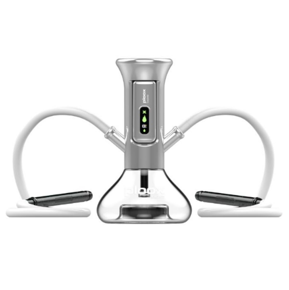 Electric Portable Hookah with LED Light USB-C Charging Charcoal-Free Modern Hookah Ploox - Silver