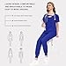 VIAOLI Scrub Set for Women Fashionable Neck Scrub Top & Tapered Leg Jogger Scrub Pants Medical Nursing Uniforms Set (Royal blue,XL)