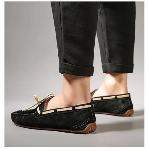 Loafers for Men Solid Color Suede Vamp Boat Shoes Moccasins Shoes Flexible Lightweight Flat Heel Prom Wedding Slip On4