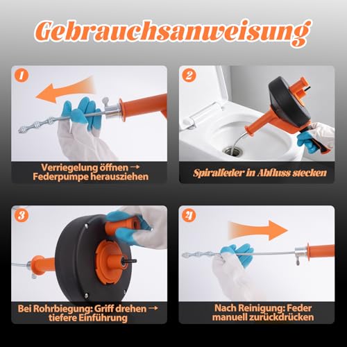 Spirale de nettoyage de canalisation 10m pour perceuse avec kit - 6