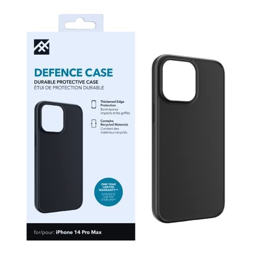 ZAGG iFrogz Defence Coque de Protection Compatible avec iPhone 14 Pro Max, Durable, à Clipser, résistante aux Taches, Fine, recyclée, Noire