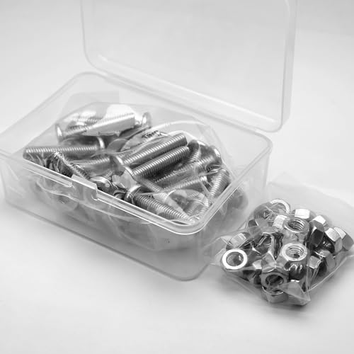 (30 pcs) M6 x 20mm Flat Round Hexagon Socket Head Screws Bolts and Nuts Set 304 Stainless Steel 18-8, Silver, M6x20mm (30 Pieces) - Image 3