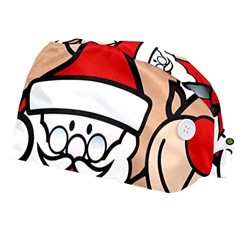 Chapeaux de Travail de Noël Cerfs et Bonhomme de Neige Unisexe Lot de 2