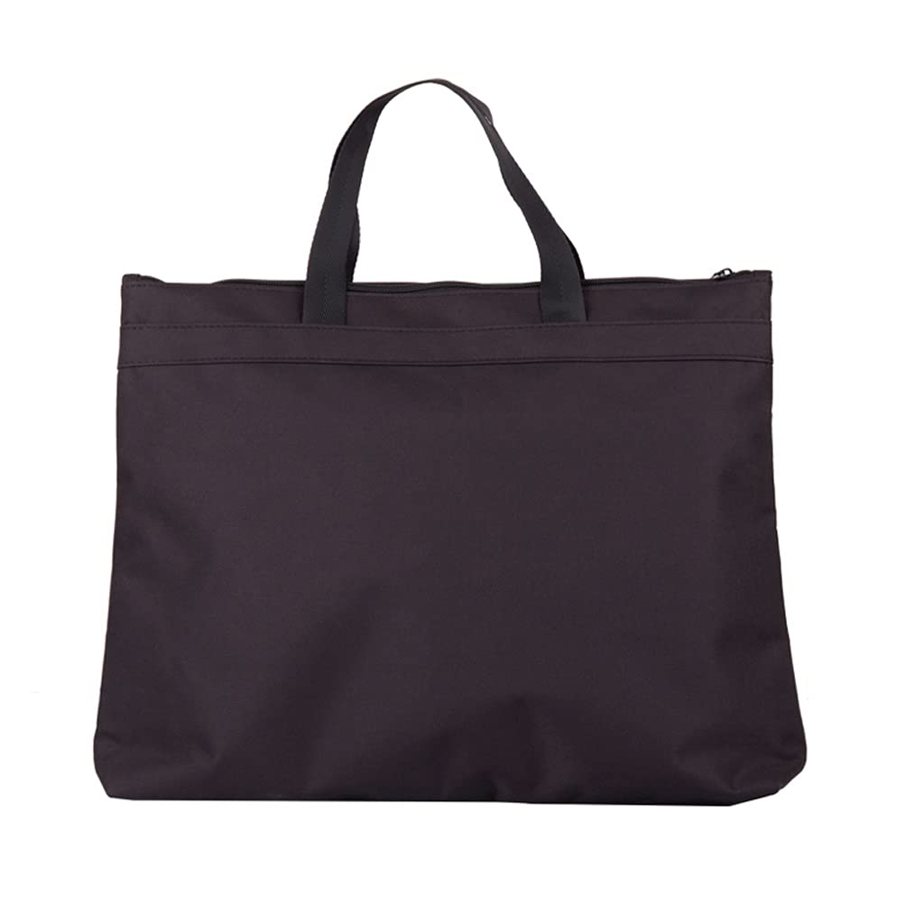 A4 Folder Zipper Torba dwuwarstwowa (niebieski/czarny) Torebka Informacje o biurze Biznesowe Tote Meche Totum (Color : Black)