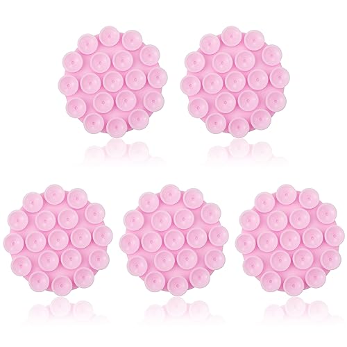SAVITA 5pcs Silicone Suction Cup Phone Holders, Multipurpose Phone Suction Mount for Car Phone Mini Suction Cup Mat Suction Phone Case Self-Adhesive Support for Mobile Power Mobile Phones (Pink)