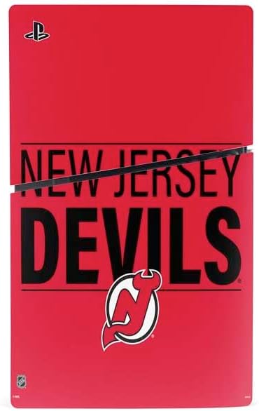 Skinit Decal Gaming Skin Compatible with PS5 Slim Digital Edition Bundle - Officially Licensed NHL New Jersey Devils Lineup Design