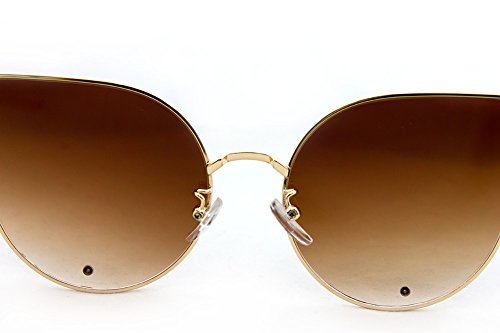 Newbee Fashion - "Kyra" Cateye Ultra Premium Brushed Aluminum Flash Sunglasses3