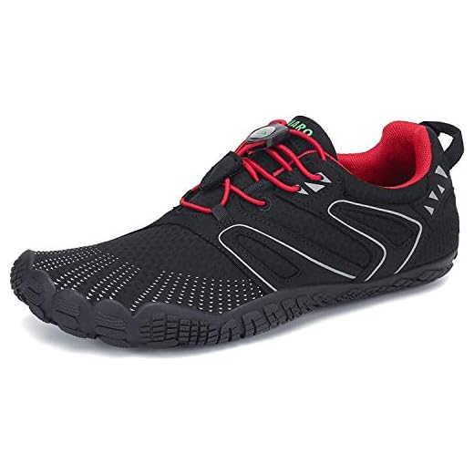 SAGUARO Barfotaskor utomhus träningsskor sport traillöparskor snabbtorkande minimalistiska vattenskor för män damer stl. 36-46, - St 6 röd - 37 EU