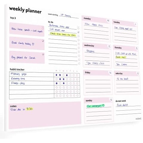 Weekly Planner Pad with Habit Tracker Cover