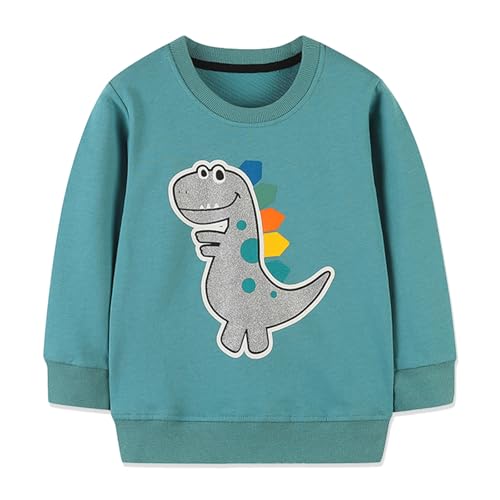 Toddler Boys Sweatshirts Kid Long Sleeve Crewneck Pullover 100% Cotton Tops Cartoon Casual Shirts