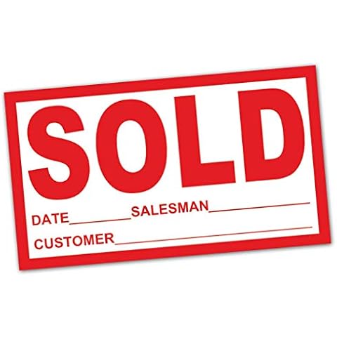 Donkey Auto Products Sold Stickers - Red (100 per Pack) - Vehicle Sales Success Vinyl Sticker Cover