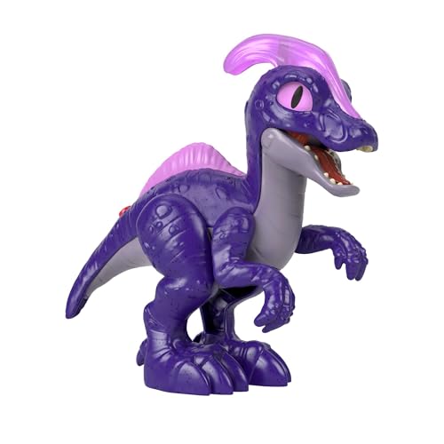 Fisher-Price Imaginext Jurassic World Parasaurolophus XL Dinosaurio de juguete grande con luces y sonidos, +3 años (Mattel HML43)