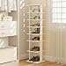 Tangkula 8-Tier Vertical Shoe Rack, Space-Saving Corner Shoe Organizer for 7 Pairs, Narrow Shoe Storage for Entryway, Front Door, or Closet