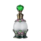 YU FENG Flower Perfume Bottles Empty Vintage Fancy Decorative Crystal Glass Perfume Vial(15ml,Green)