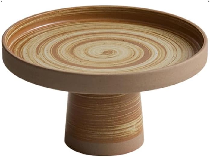 Rough Earthenware Fruit Platter Creative Retro High Legged for Home Coffee Table Arrangement