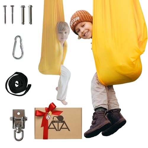 ATA Sensory Swing Indoor & Outdoor - Cotton Spandex Polyester Unique Composition | Kid Swings - Kids Hammock | 59"x59" | Therapy Pod for Kid and Adult Holds Up to 300lbs | Kids Swing