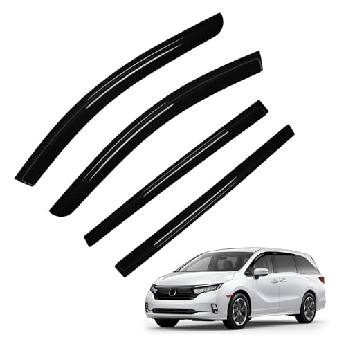 Image of Odyssey Rain Guard - Window Visors for Honda Odyssey 2018-2025 2026, Out-Channel Side Window Rain Guards for Odyssey Accessories, 4PCS, Black, Car Accessories